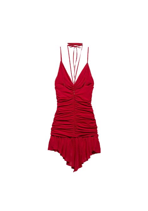 Abito Aniye by donna Crimped Pen 185810 Rosso viscosa drappeggiato scollo a v spalline regolabili zip Aniye by | Abiti | 185810696